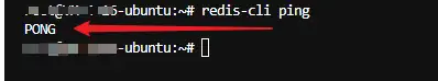 Redis returns PONG, confirming it is active.
